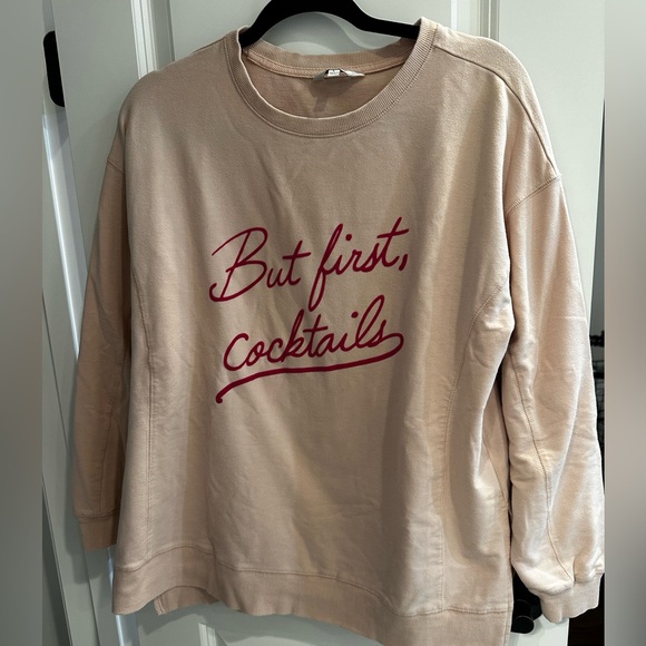 Wildfox But First, Cocktails Pullover Sweatshirt- L - Picture 1 of 4